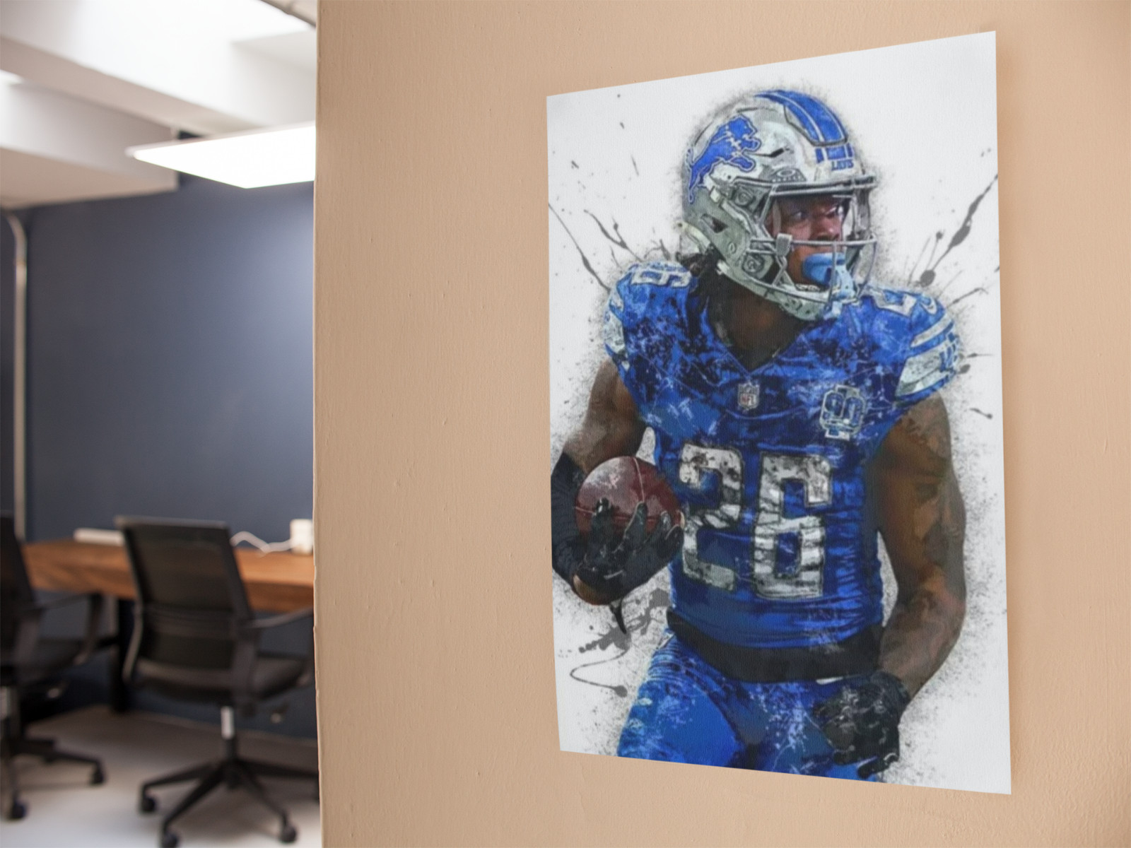 DETROIT LIONS GIBBS Wall Vinyl Decal Poster Canvas PRINT Removable Adhesive