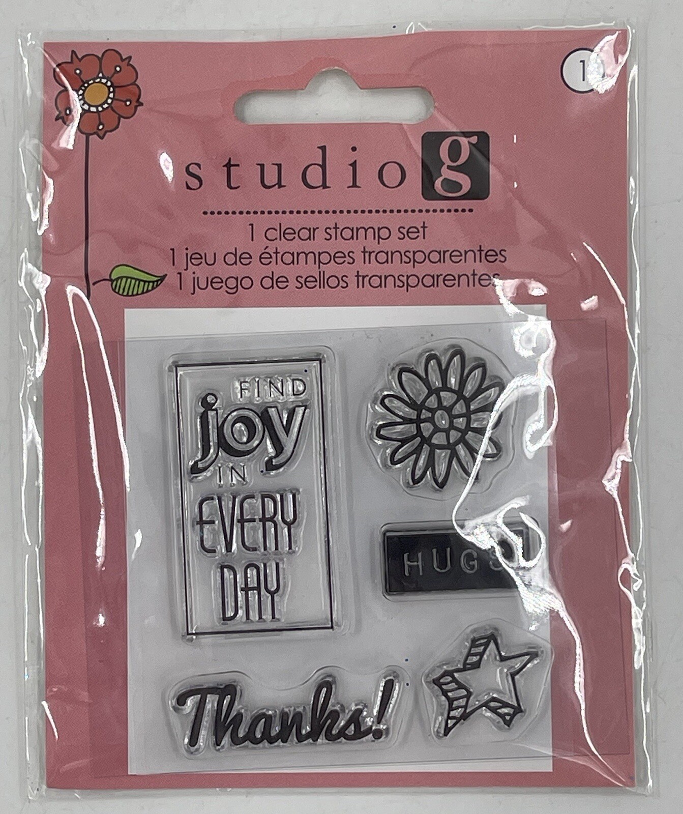 Studio G Cling Rubber Stamps Joy Everyday Hugs Stars Thanks Flowers NIP