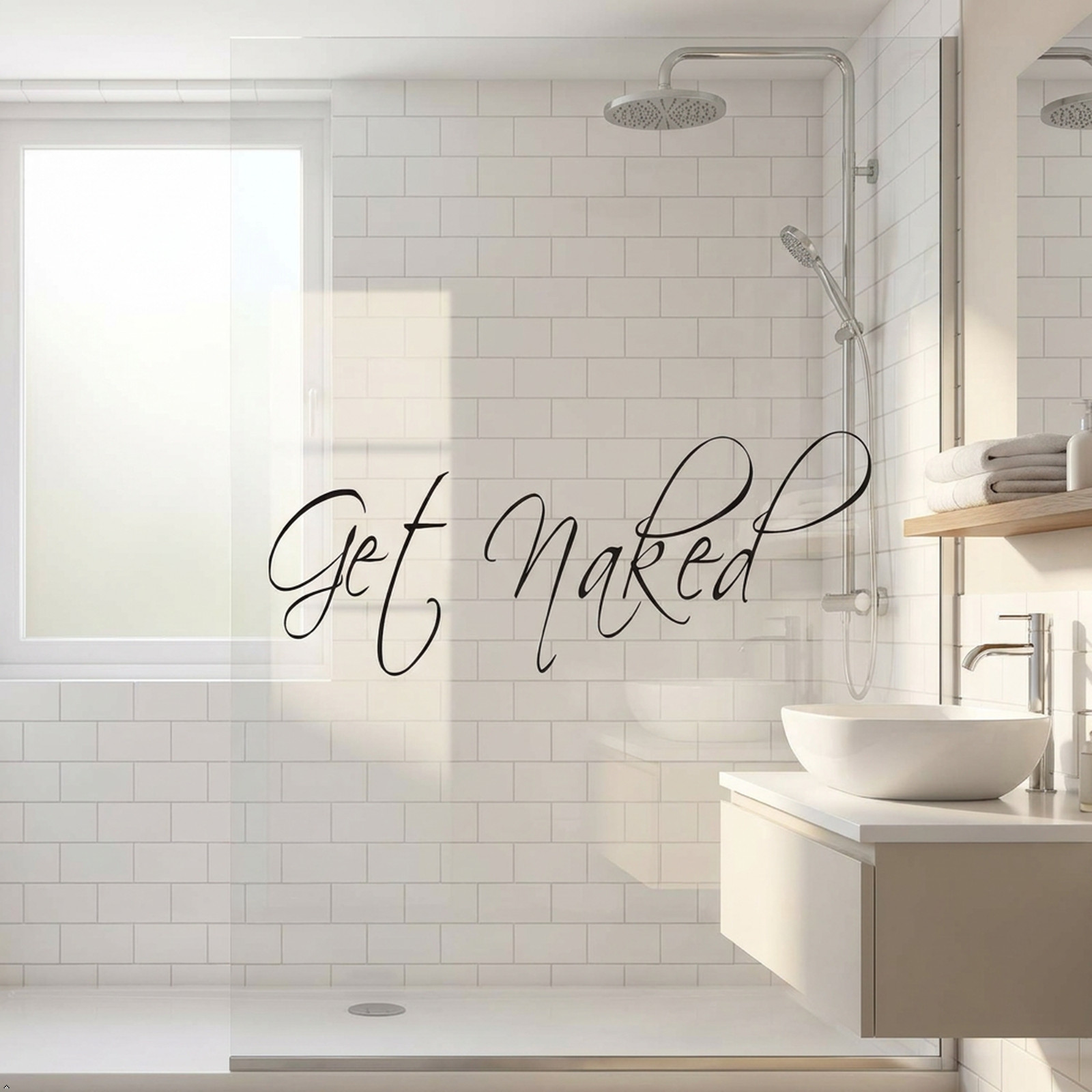 Get Naked Wall Decal Vinyl Bathroom Wall Art Sticker Wall Decals Home Art Decor