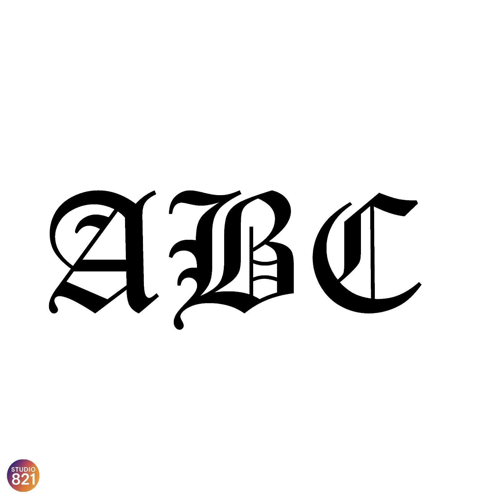 Custom Old English Initial Decal | 1–3 Letter Vinyl Monogram Sticker