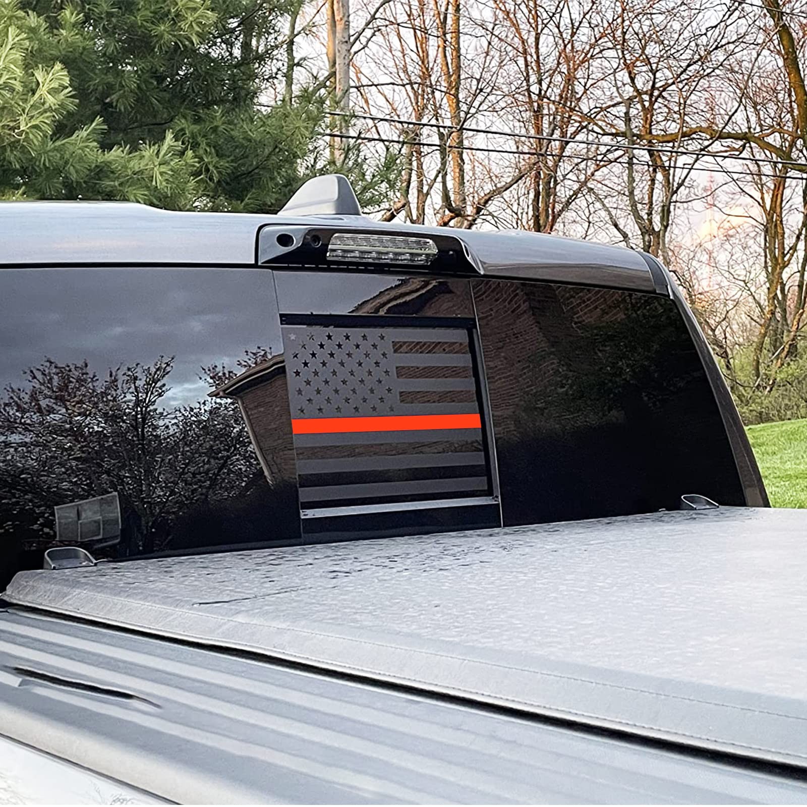 20192026 Chevy Silverado GMC Sierra Rear Middle Window American Flag Decal