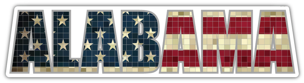 Alabama USA State Flag Slogan Car Bumper Sticker Decal