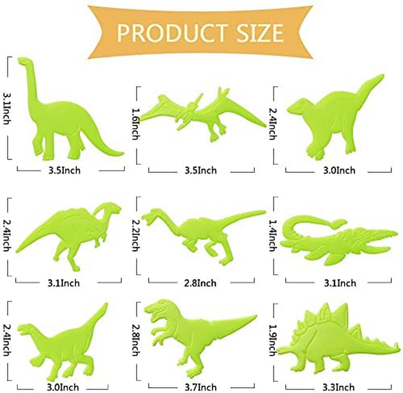 45 PCS Luminous Dinosaur Wall Stickers, Dinosaur Decor for Kids,Glow in the Dark