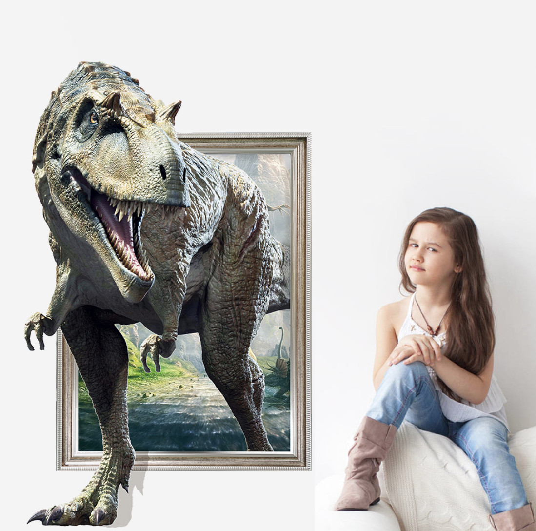 NEW 3D dinosaur T rex Removable Wall Stickers Decal Kids bedroom Home Decor USA