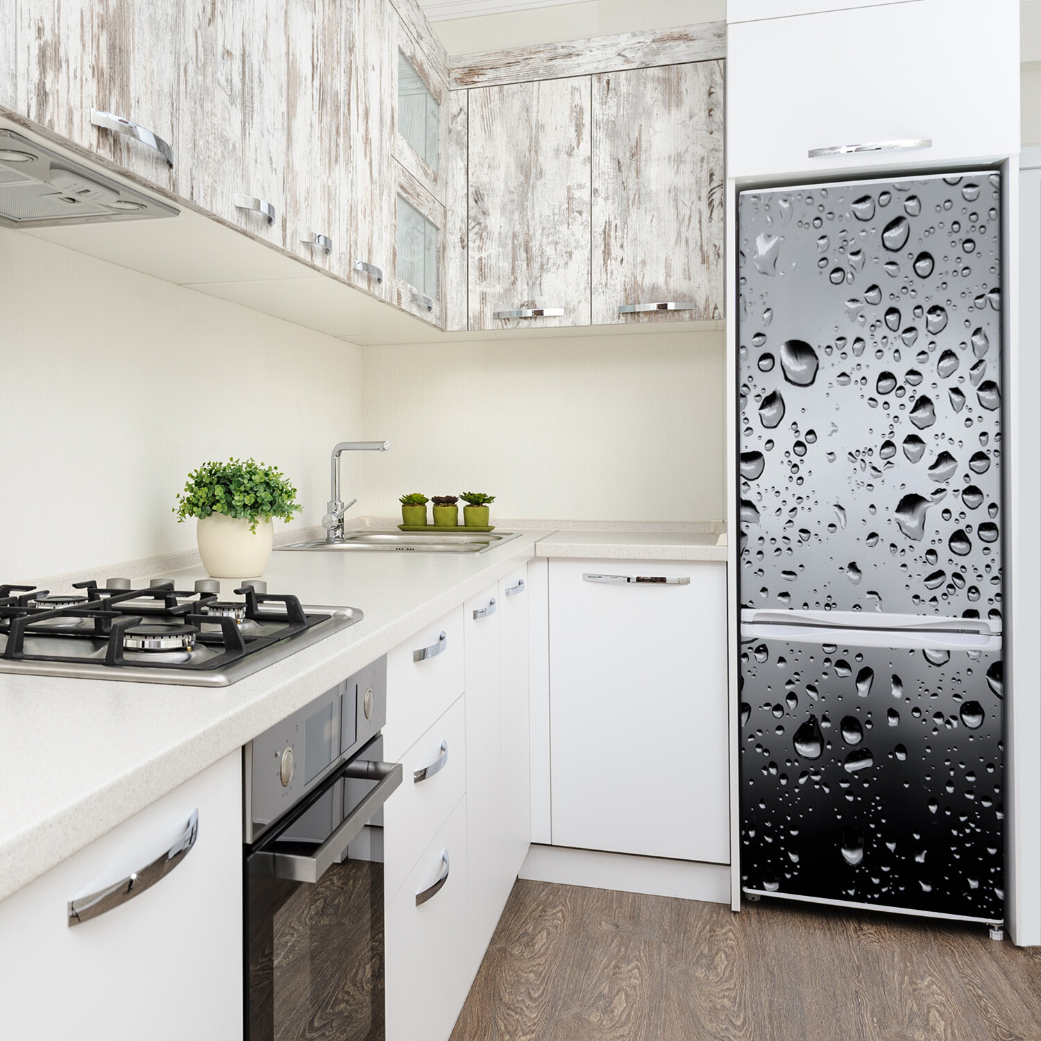 Self adhesive Refrigerator removable Magnet Decal Drops of water