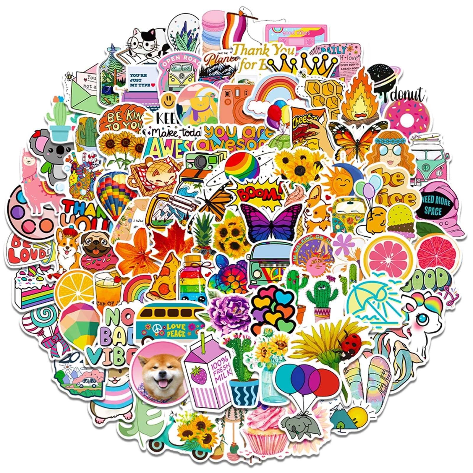DothRayan Art Stickers for Kids Teens Adults, 100 Pcs Cute Aesthetic Vinyl Water