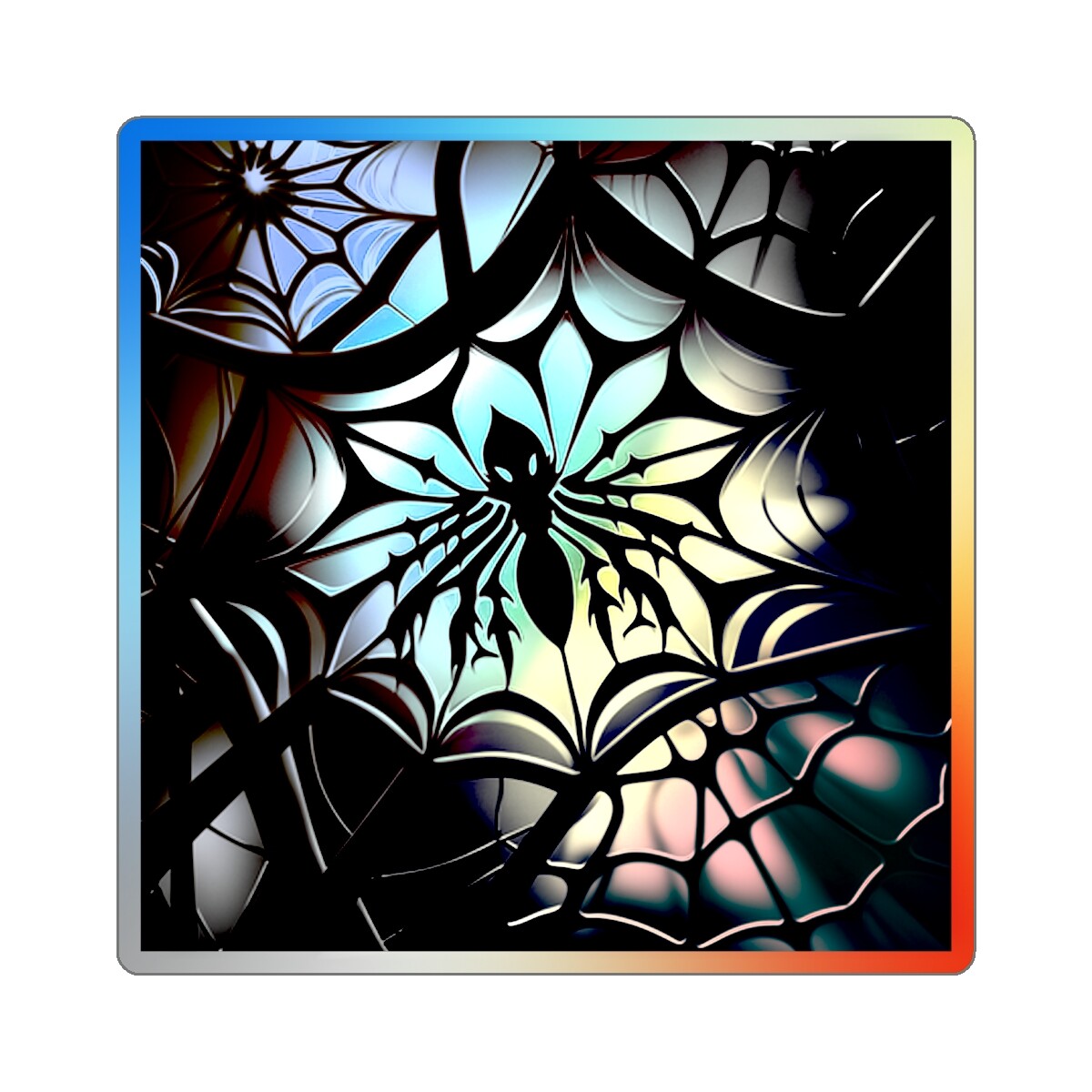 Holographic Sticker Scary Creepy Spider Web Halloween Arachnid Gothic Punk Dark
