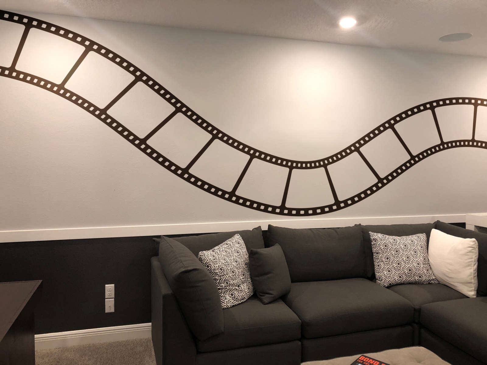 Wavy Film Strip Vinyl Wall Decal Sticker. Movie Theatre Theme Room Decor. #1200