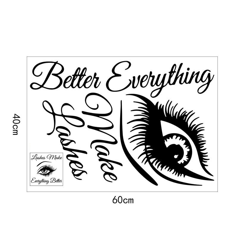 Removable Lashes Eye Quote DIY PVC Wall Sticker Home Decal Mural Room Decor AU