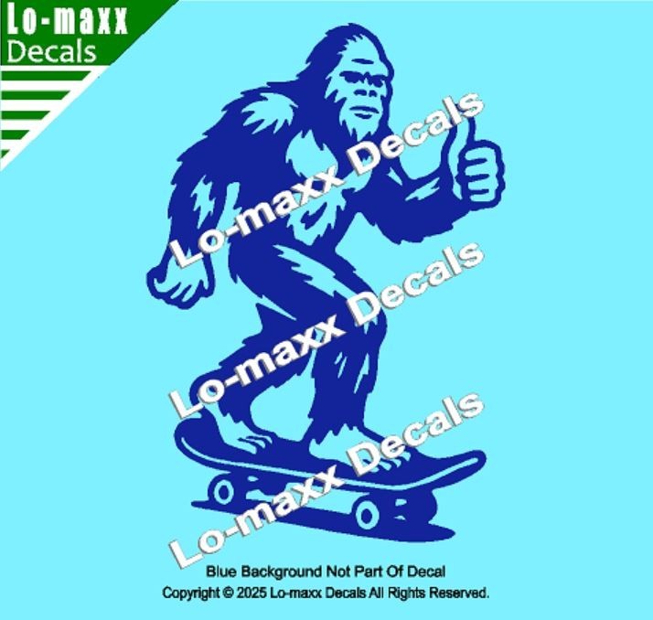 Sasquatch Yeti Skateboard Car Truck Funny Bigfoot Vinyl Sticker Die Cut Decal