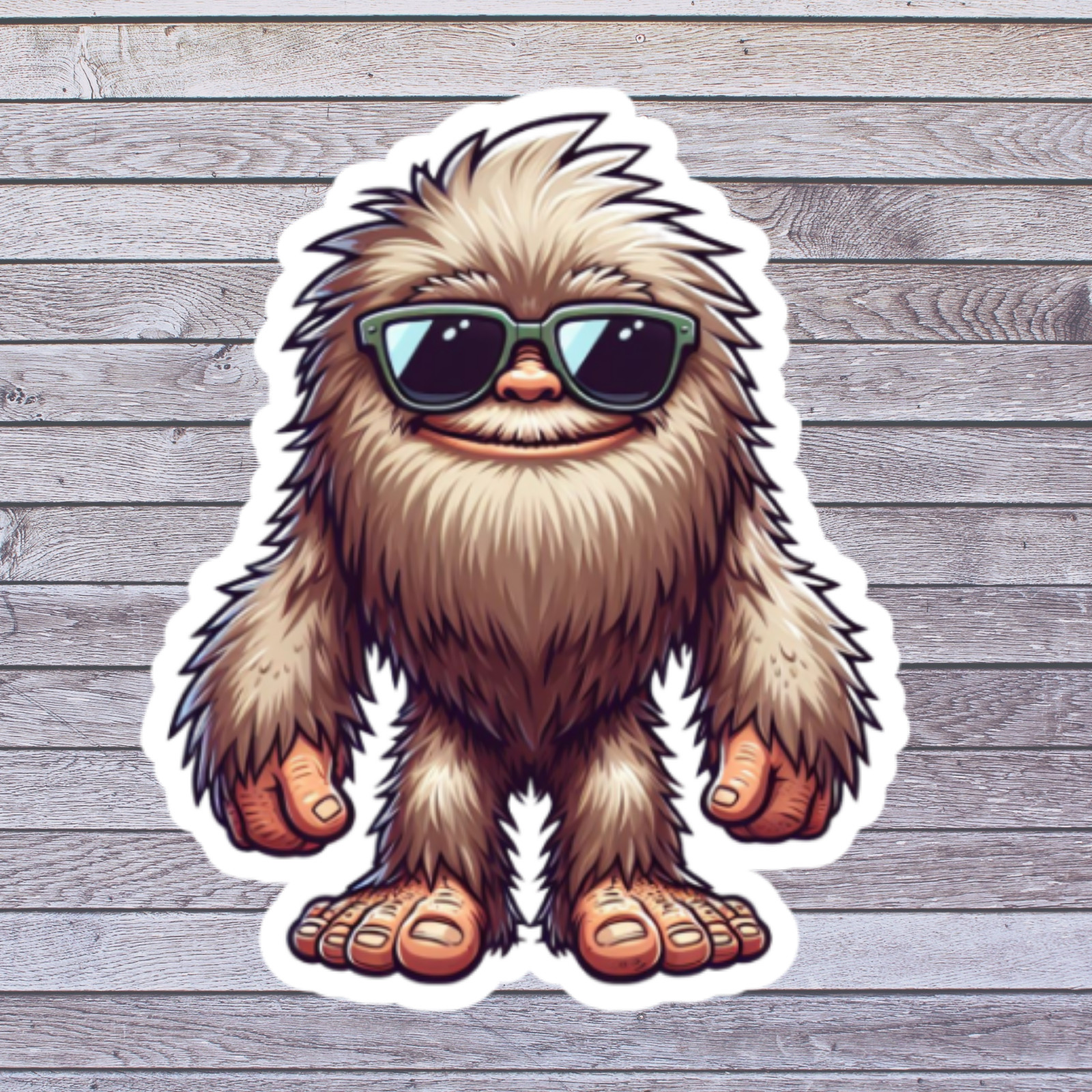 Bigfoot Sticker Vinyl Decal Cute Sasquatch Yeti Sunglasses Cartoon Character