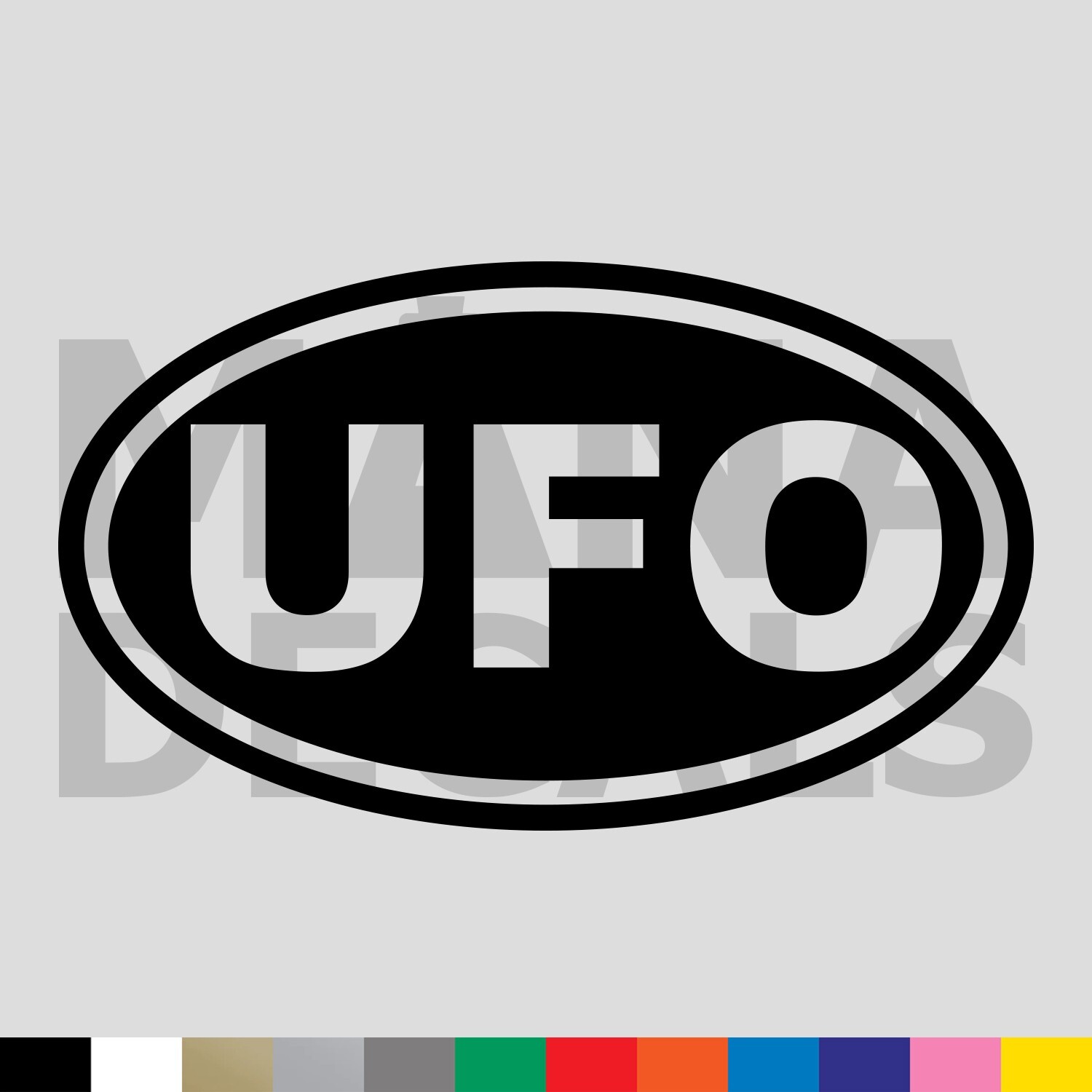 UFO Oval Vinyl Die Cut Decal Sticker – Alien Aliens ET Extraterrestrial
