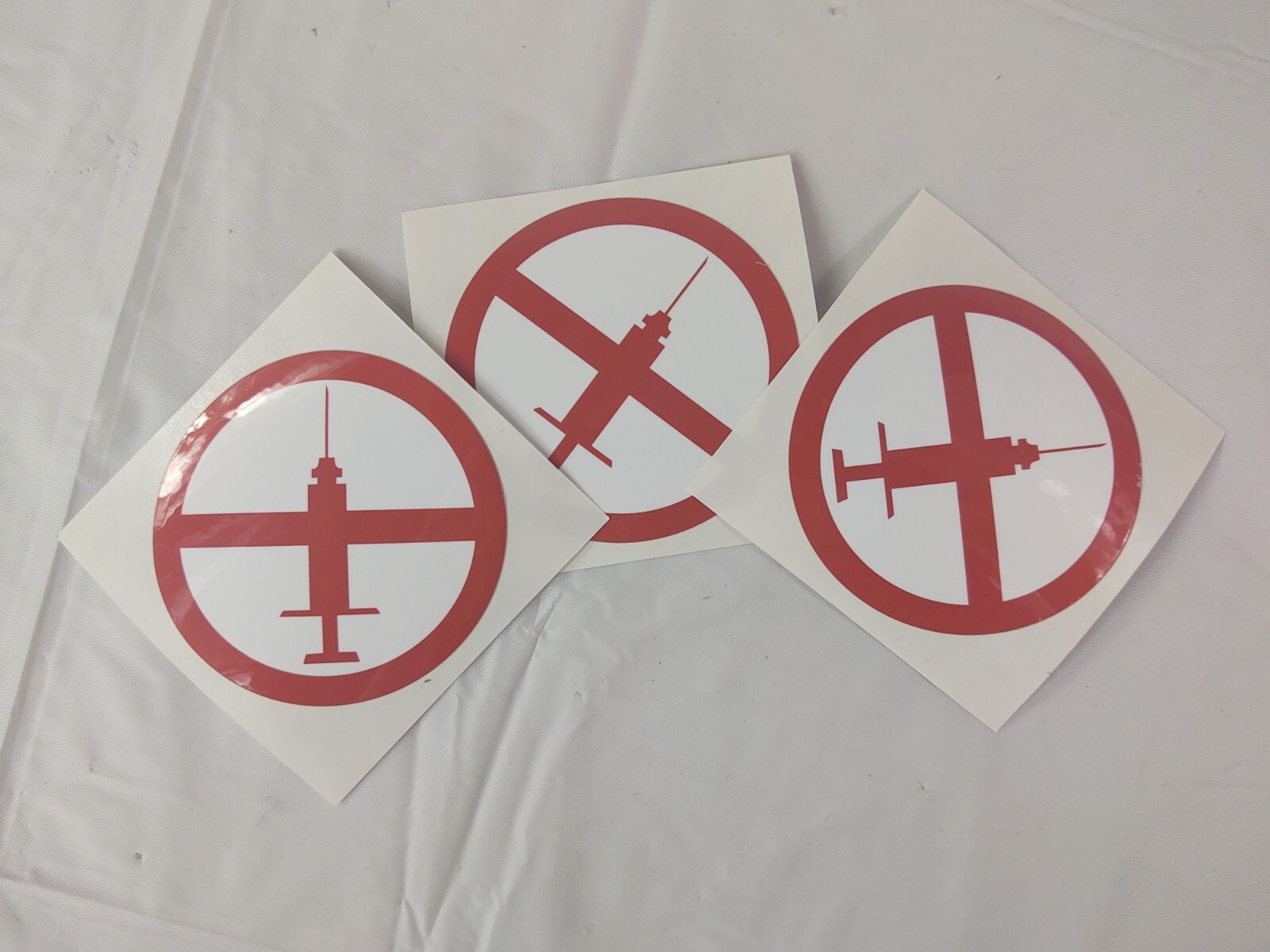 No Syringe Needles Round Trash Can Receptacle Stickers 12 Individual Stickers