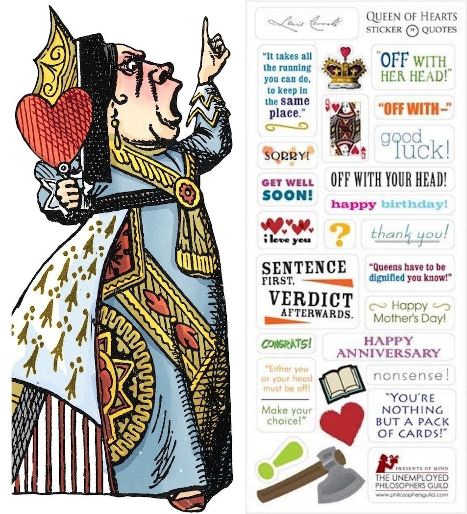 Greeting Card Stickers UPG Quotable Notables NEW Queen of Hearts