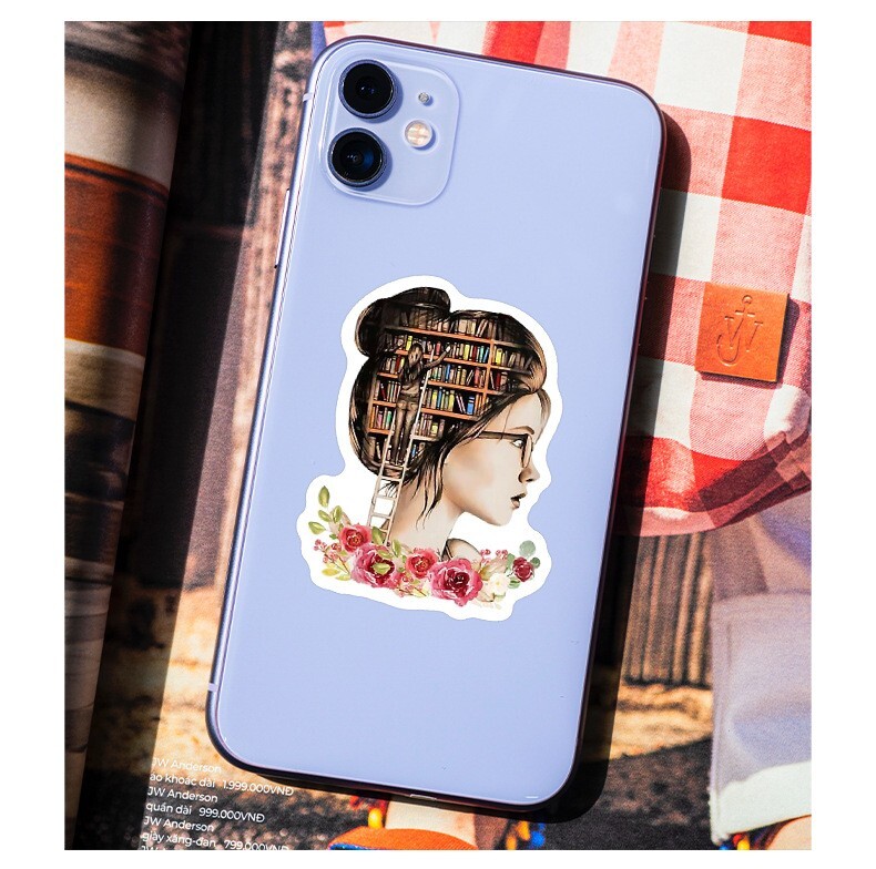 300pcs Book Lover Vinyl Stickers, Love Books, Book Worm, Reading 024252626-1