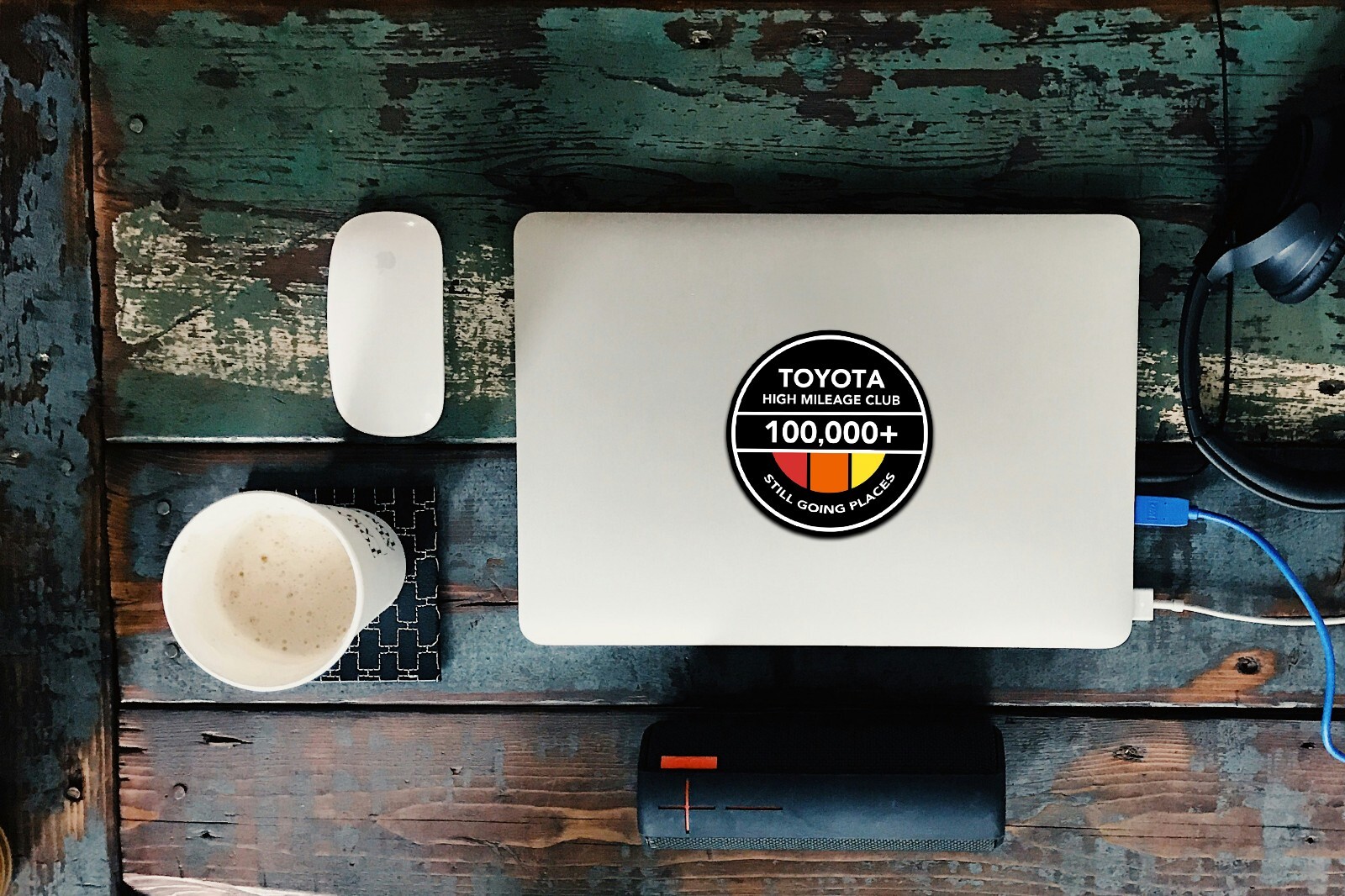 Toyota High Mileage Club Vinyl Sticker, 4WD Japanese Vintage Retro Logo Taco