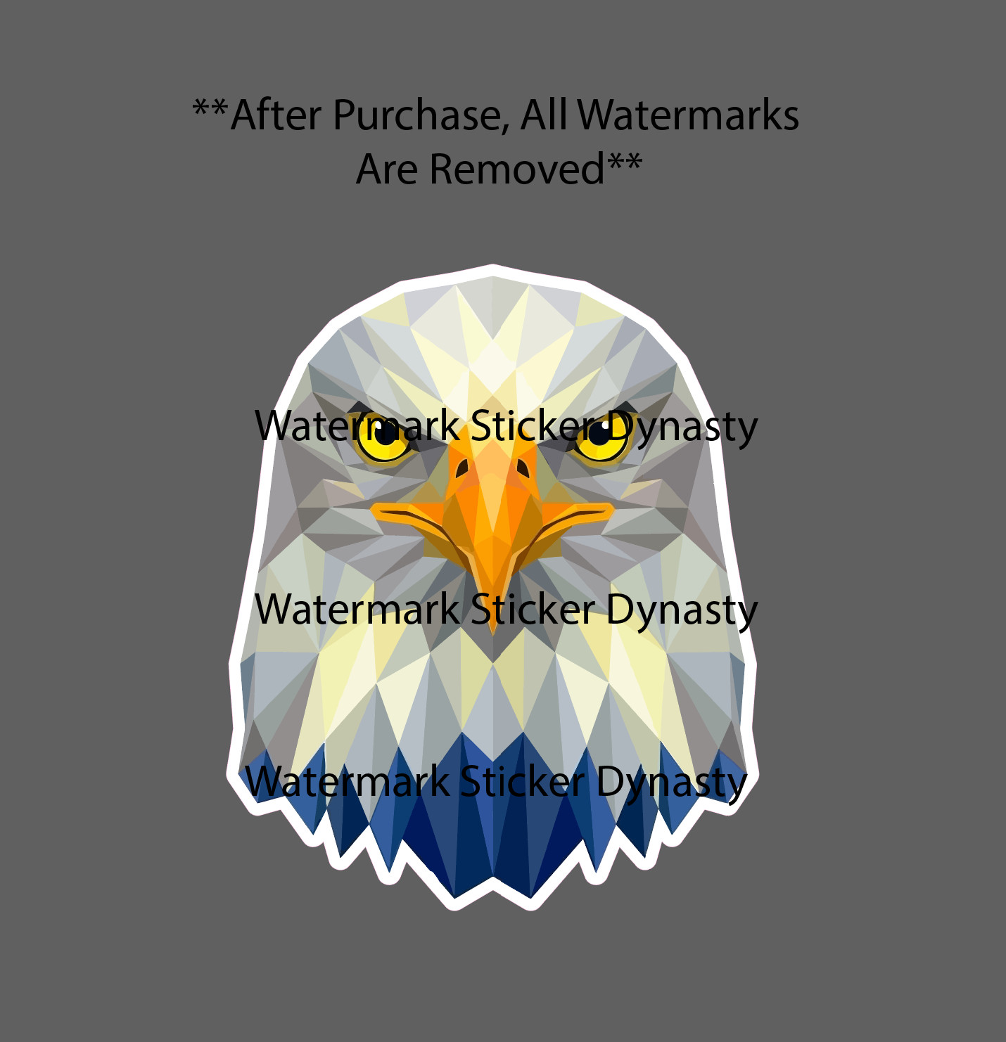 Bald Eagle Sticker Waterproof Decal Geometric Bird Animal USA Art Gift NEW