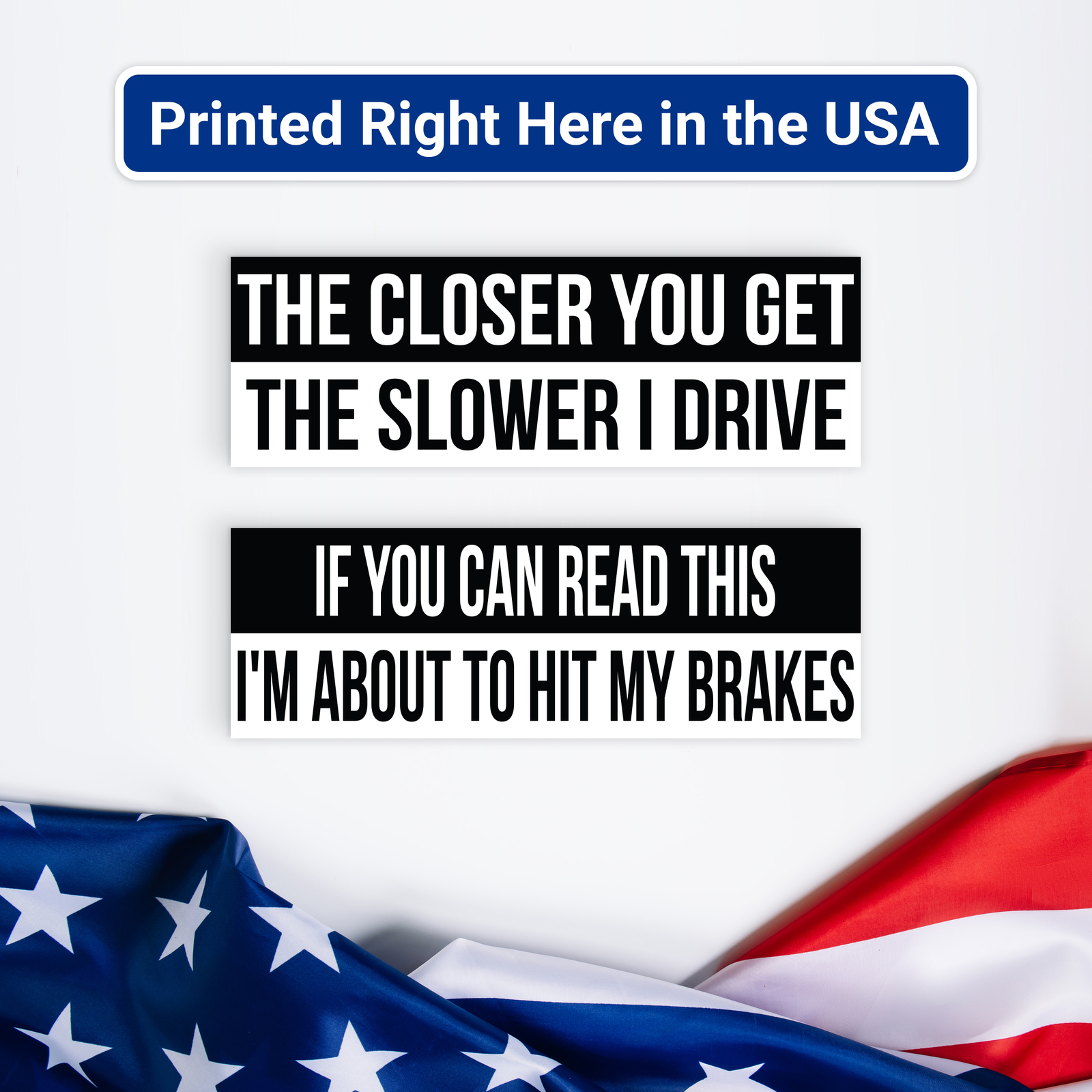 Ellopi 3×9 in Hilarious Anti-Tailgating Warning Bumper Stickers