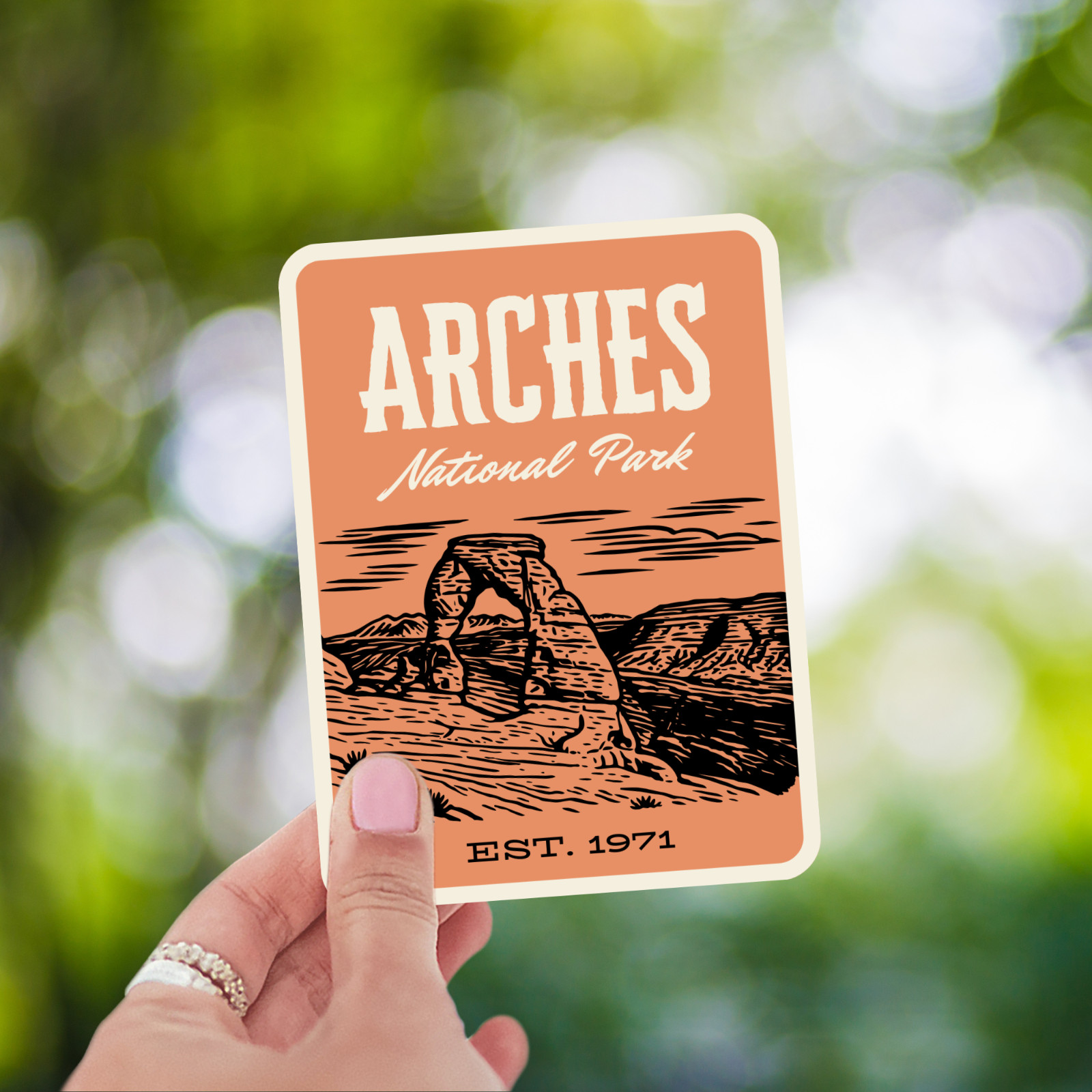 Arches National Park Sticker Utah – Retro 1960s Style Decal