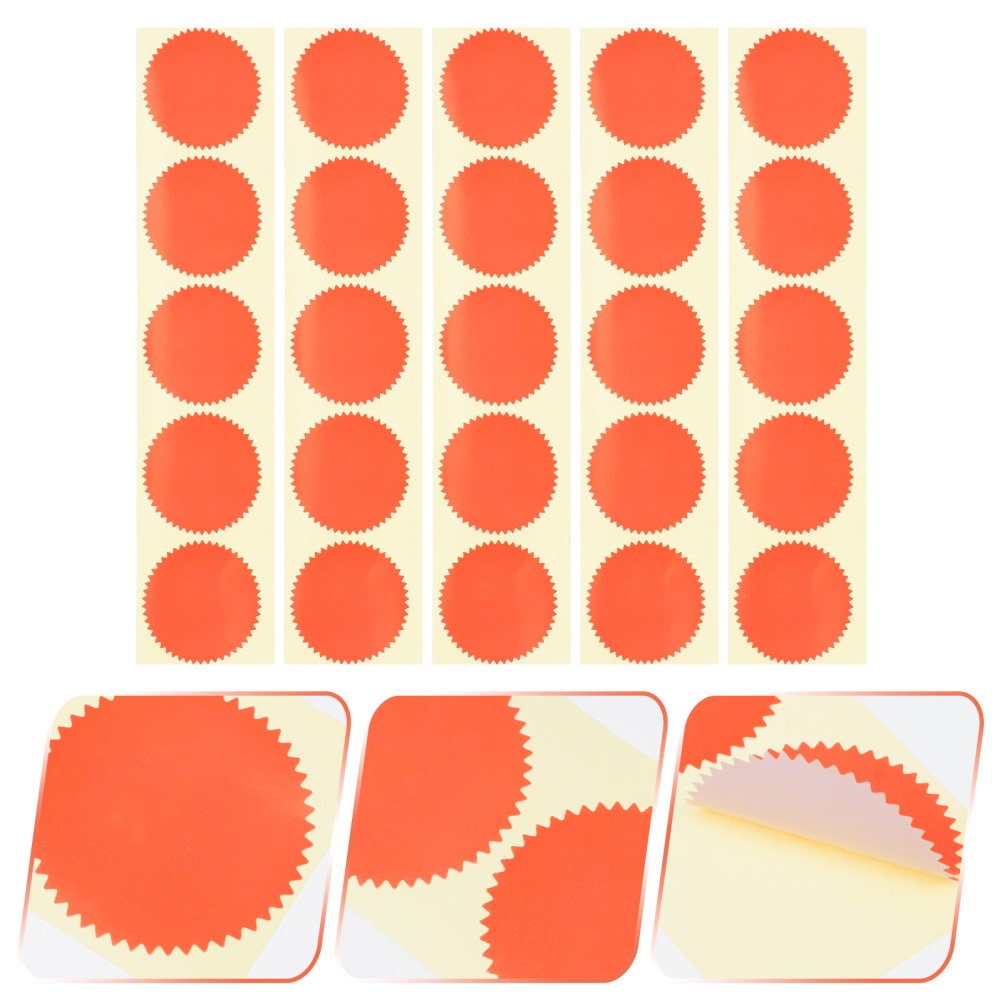 100 Pcs Gear Shape Seal Stickers Envelope Seal Certificate Files Stamp Stickers