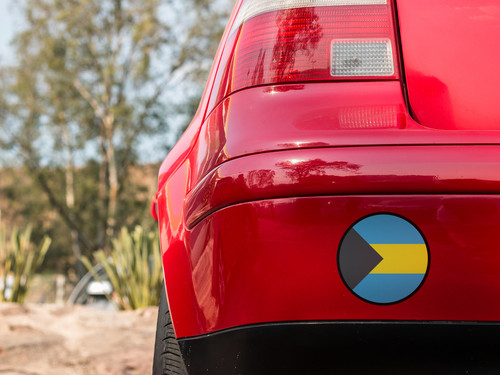 Bahamas Flag Circle Sticker Decal