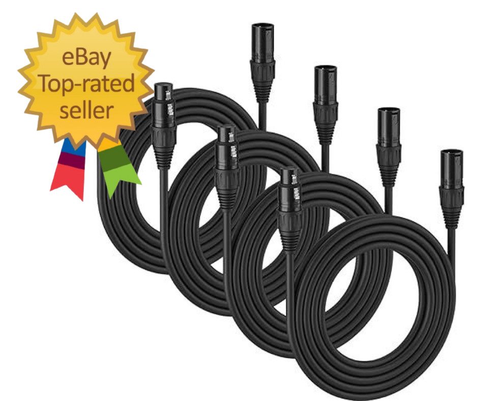 10 ft Flexible DMX Cable 3 Pin Signal XLR Male to Female Cable Wire for Stage…