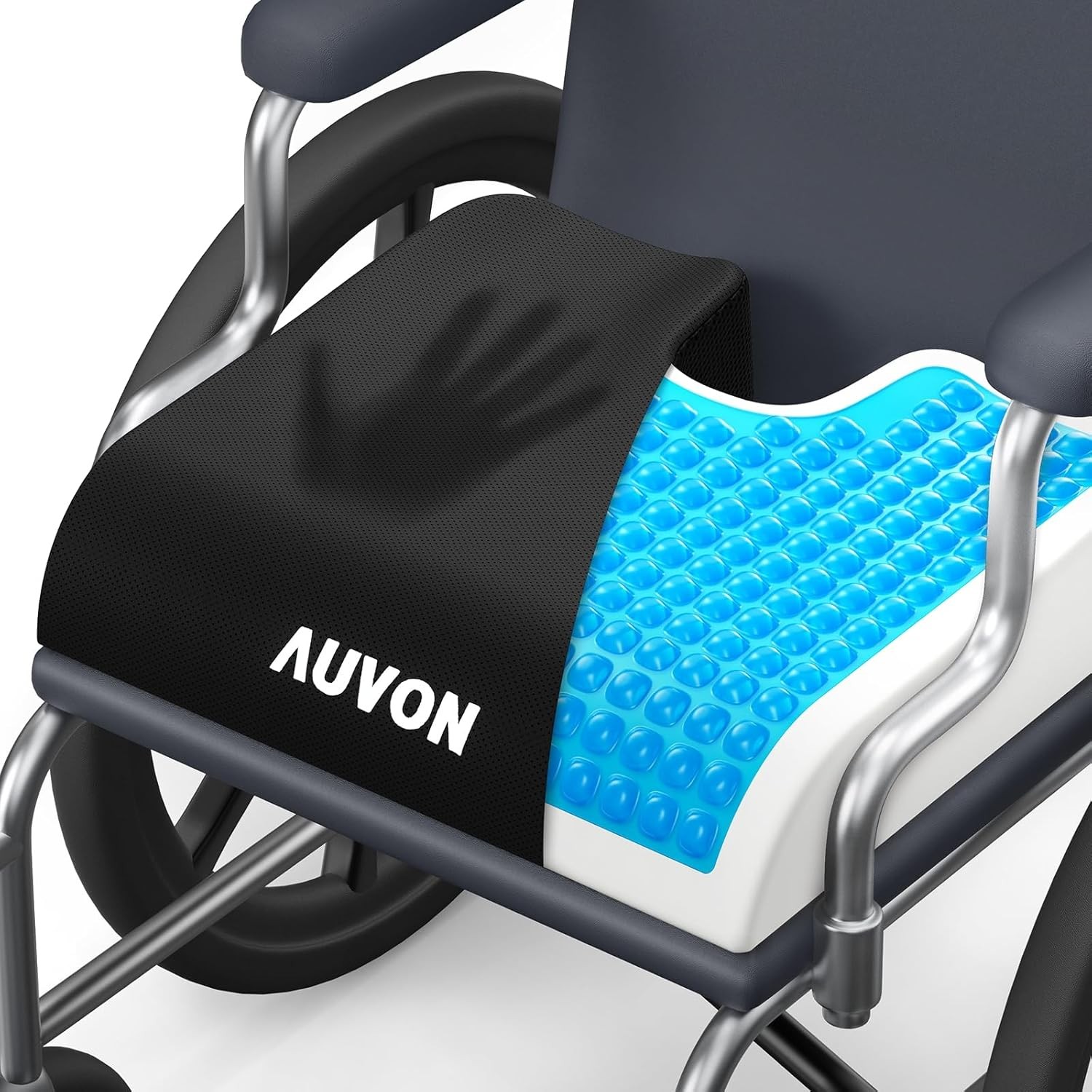 AUVON Gel Wheelchair Seat Cushion, Relieve Sciatica, Back, Coccyx, Pressure S…