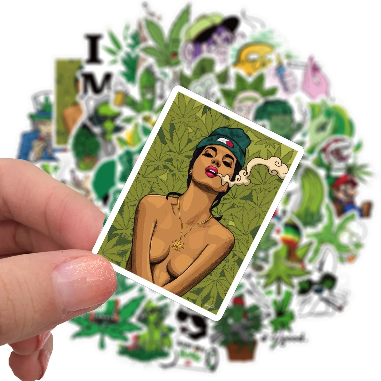 10 Random 420 Weed Stickers Marijuana Themed Yeti Laptop Decal Car Free Shipping
