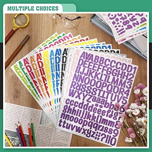 24 Sheets Self Adhesive Vinyl Letters Numbers Kit, Mailbox Numbers Vivid Style