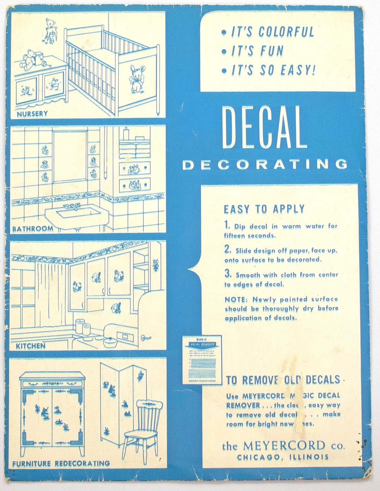 40s 50s Vintage Meyercord Water Slide Decals Kitchen Canister + Spice Jar Labels