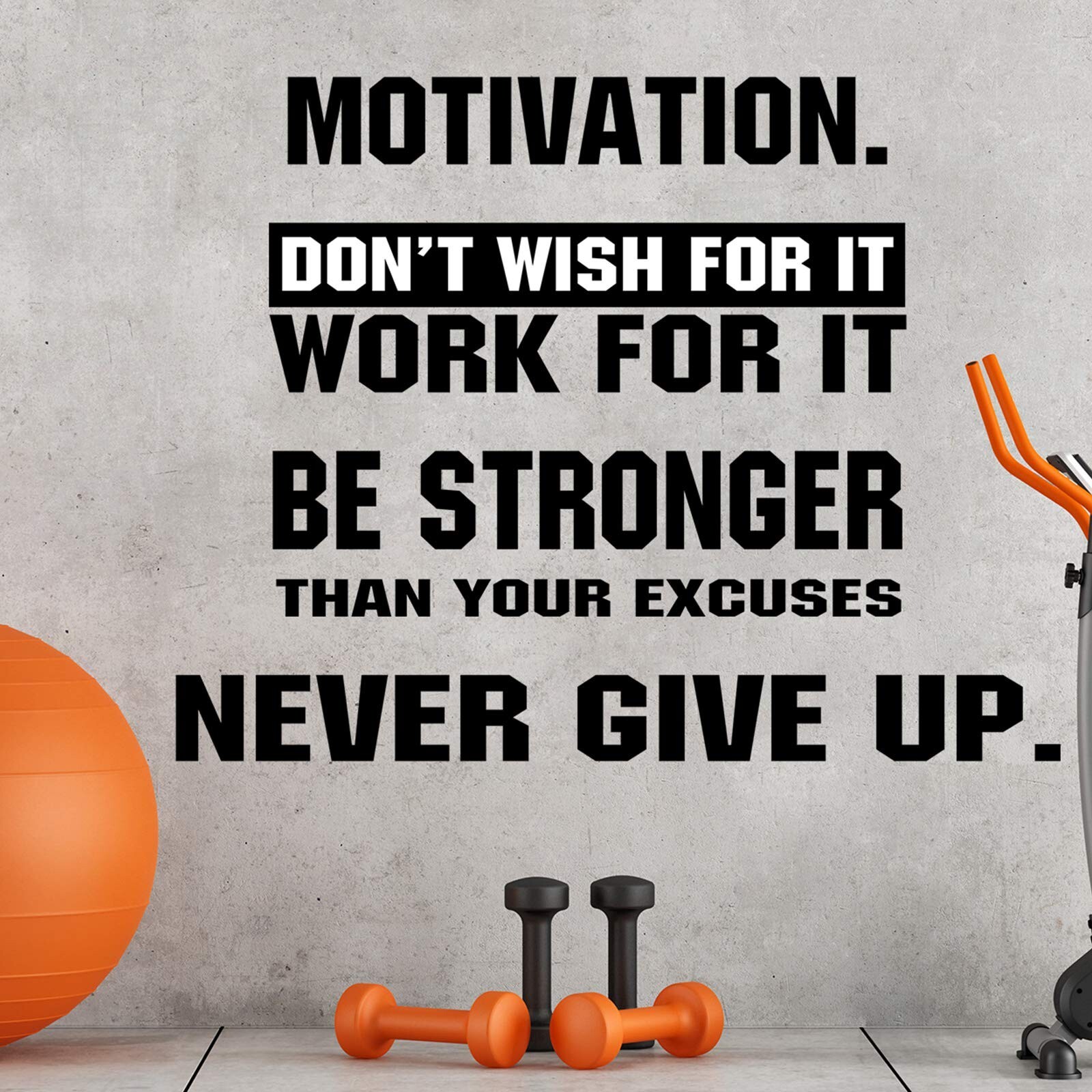 4 Pieces Gym Wall Decal Motivation Vinyl Wall Decals Be Stronger Than Your Ex…