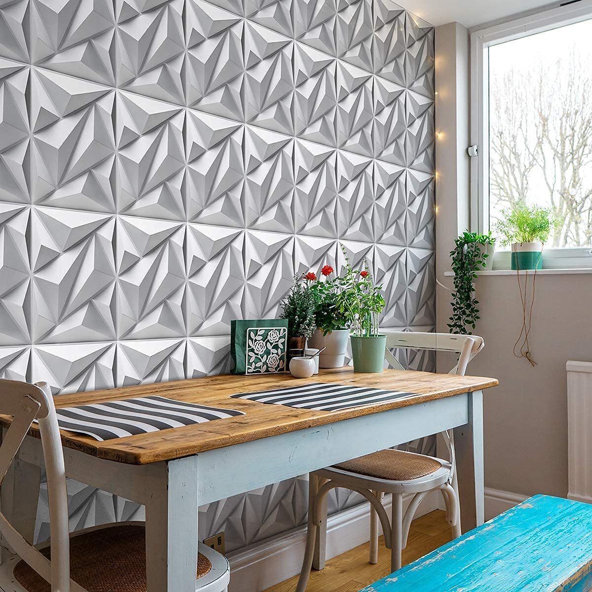 12pcs/Set 3D Wall Panel Ceiling Tiles Wallpaper Background Decal Home DIY Decor