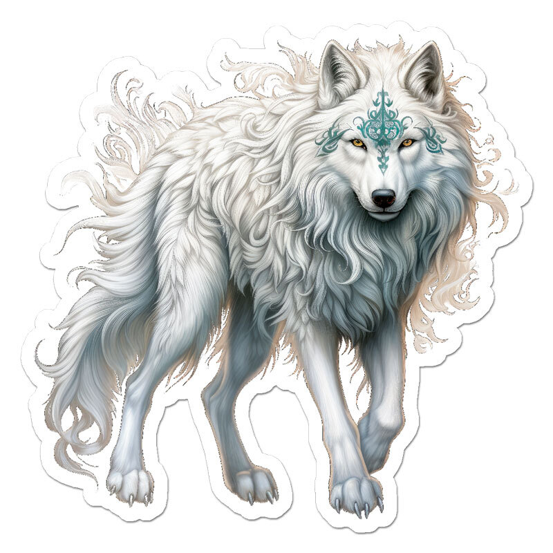 White Wolf Tribal, Vinyl Decal Sticker, Indoor Outdoor, 3 Sizes, #11972