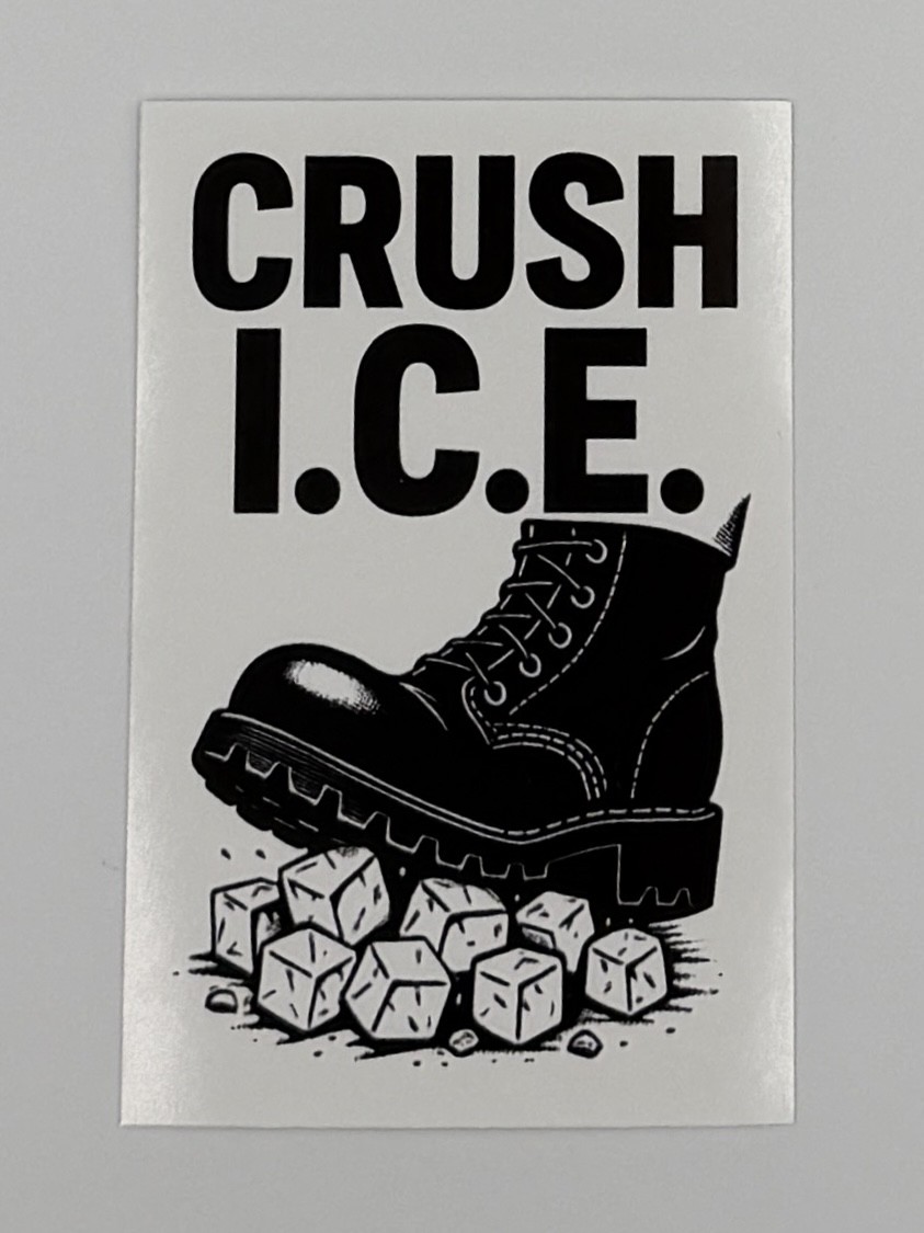 Crush ICE I.C.E. Antifascist Sticker C013S