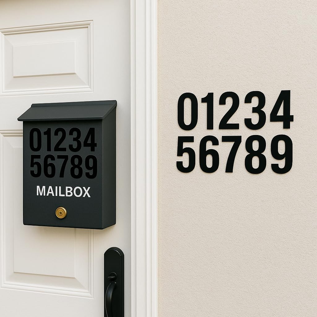 10 Sheets 1.5 Inch Black Number Stickers 0-9, 3 x 8 inches,