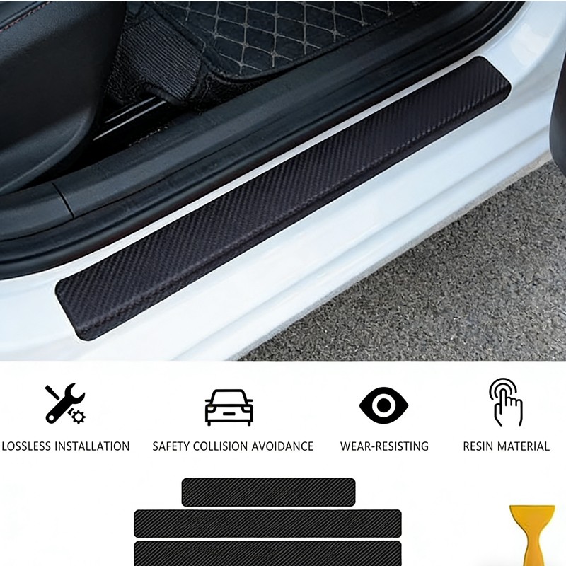 Carbon Car Door Sills Protector, Car Door Threshold Protection, Automotive Door