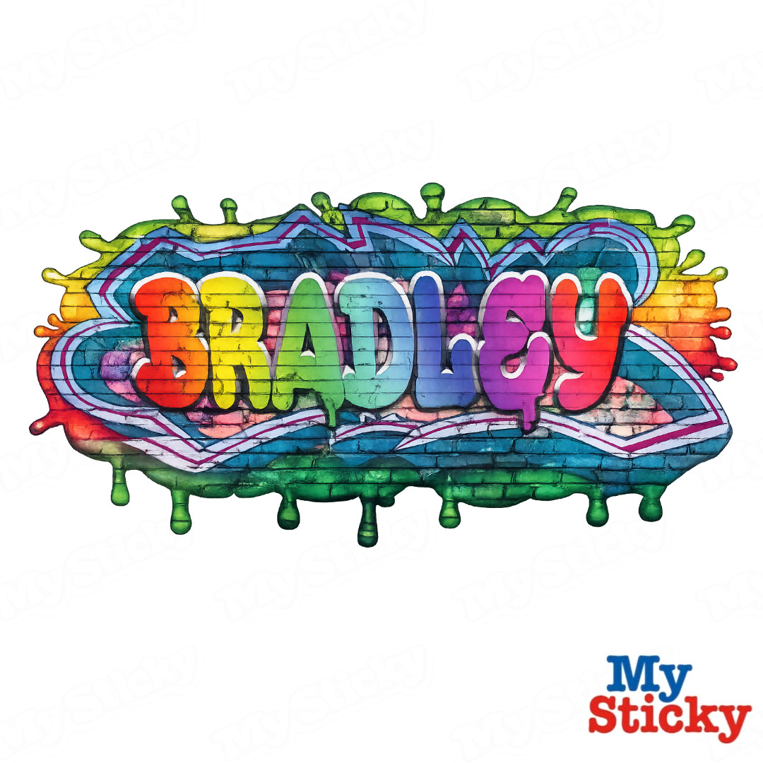 Rainbow Custom Name Drip Graffiti Wall Decor Vinyl Sticker Personalized Decal