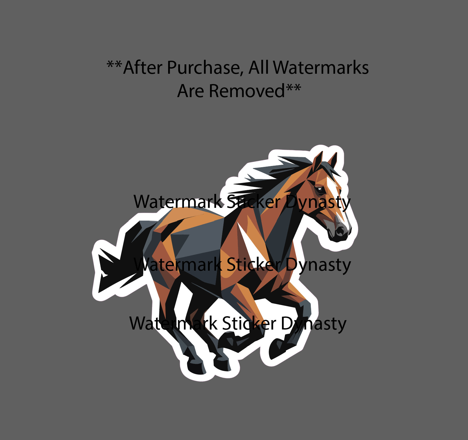 Horse Geometric Sticker Waterproof Decal Animal Farm Farmhouse Racing Gift NEW