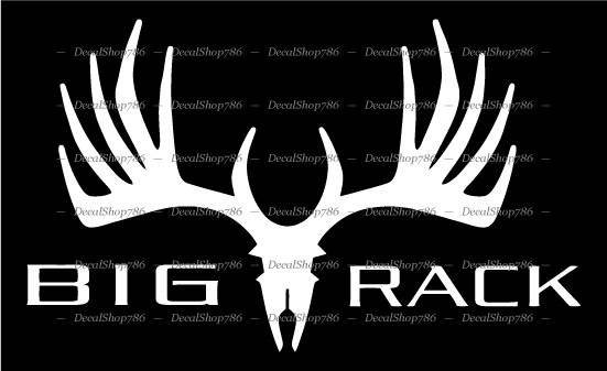 Big Rack – Hunting/Outdoor Sports – Vinyl Die-Cut Peel N' Stick Decals/Stickers