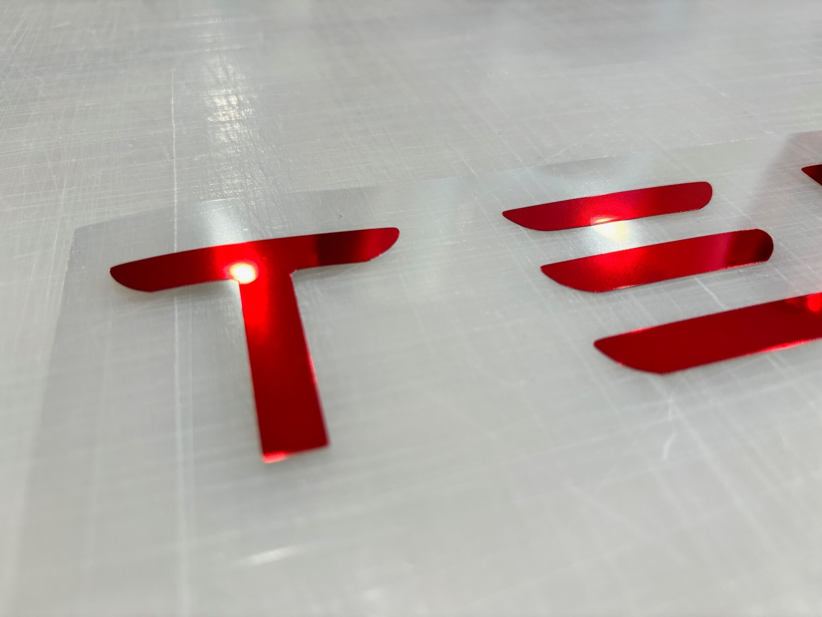 TESLA Vinyl Decal Many Sizes Gorgeous Mirror Rose Red FREE Ship