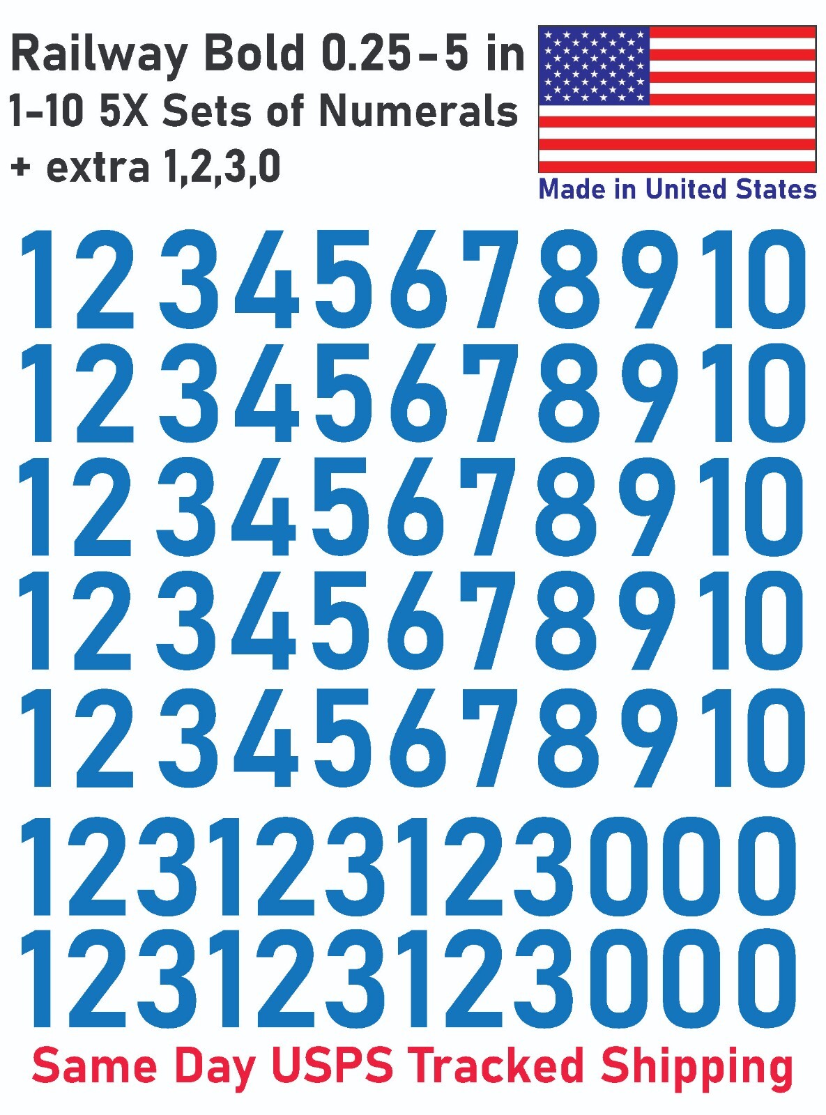 1-10 50+20 Outdoor Vinyl Decal Numbers for Mailbox, Shop, Wall, Address, Locker