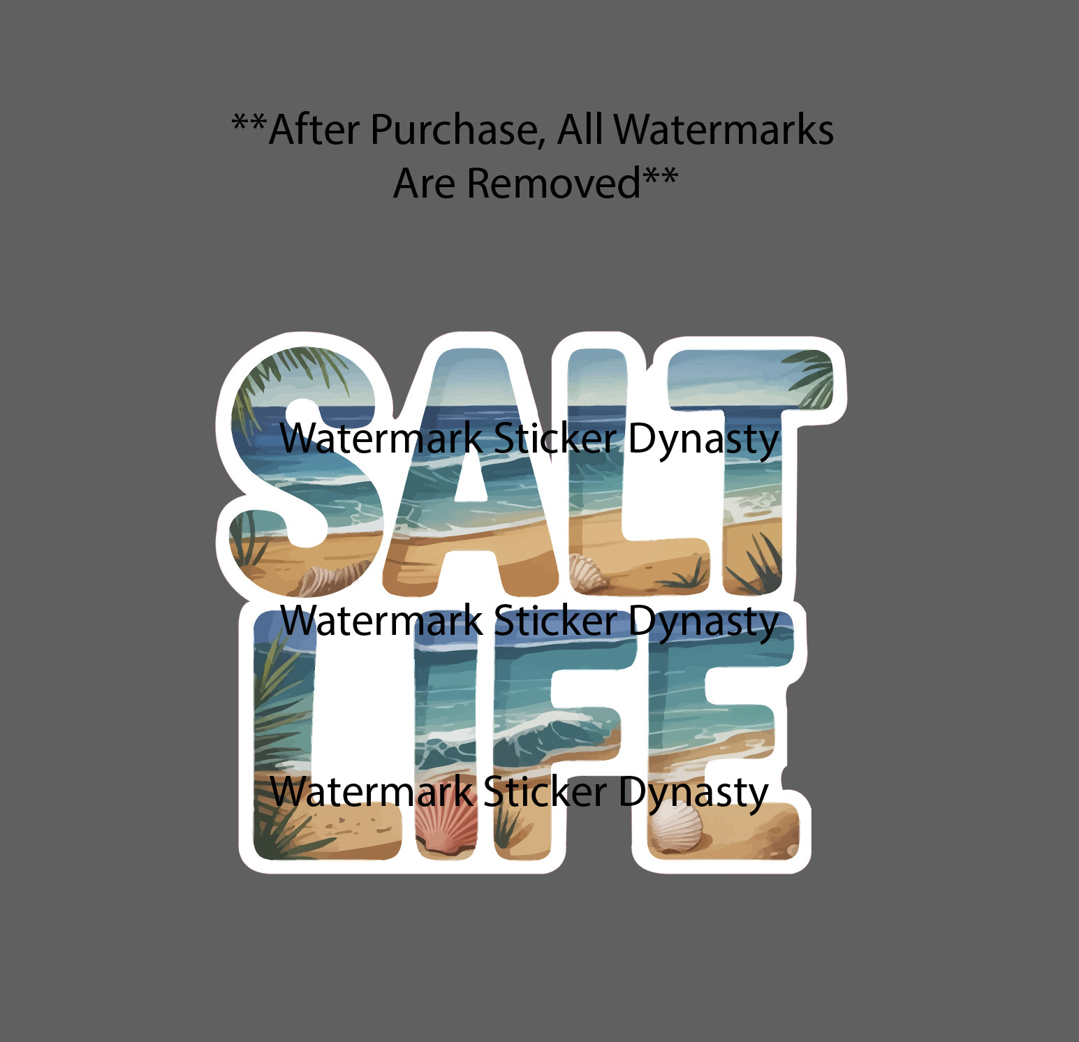 Salt Life Sticker Waterproof Decal Ocean Beach Waves Tropical Shell Gift NEW