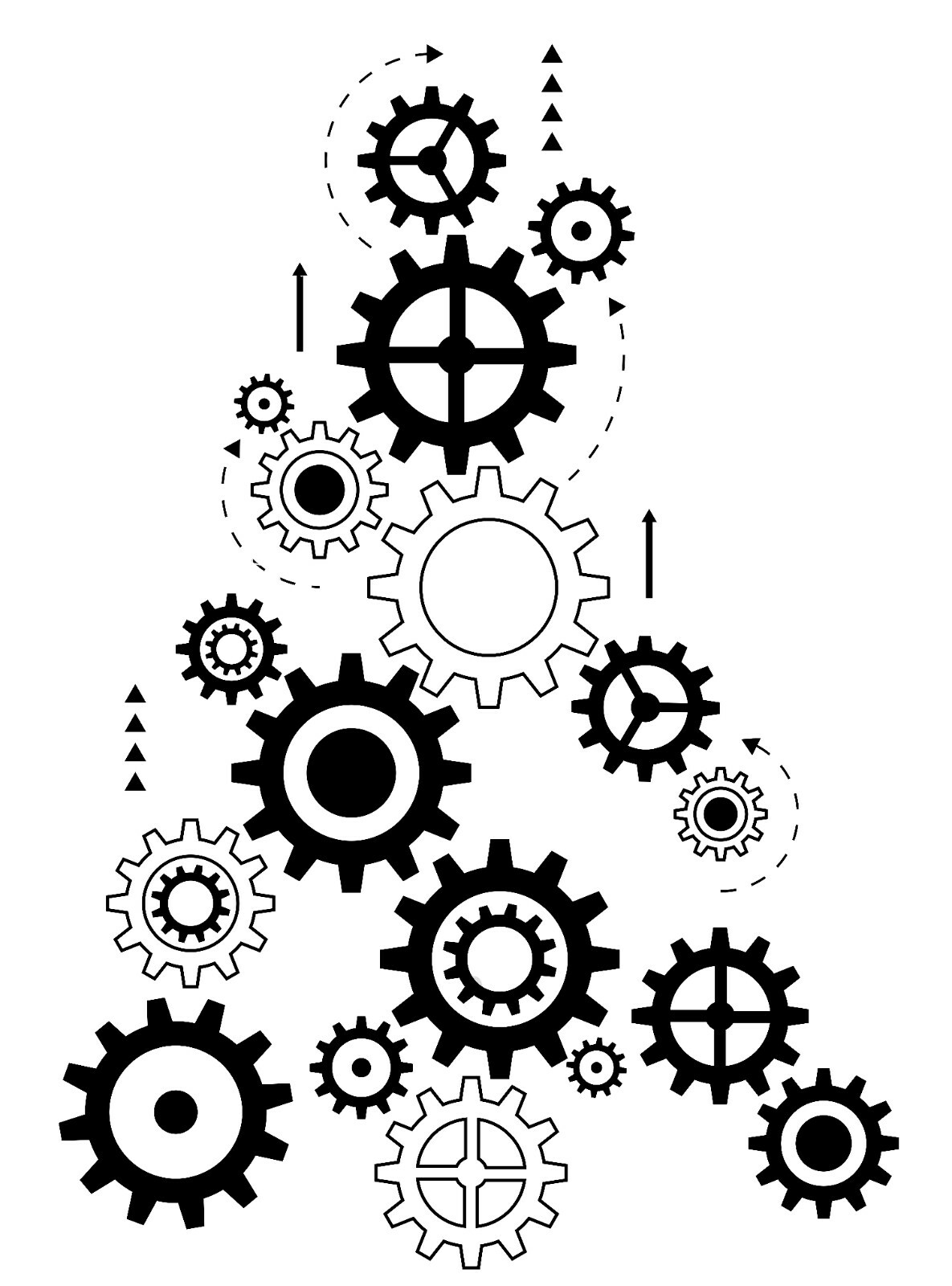 Cylindrical Gears Vinyl Wall Art Decal Home Bedroom Living Room Decoration 20×27