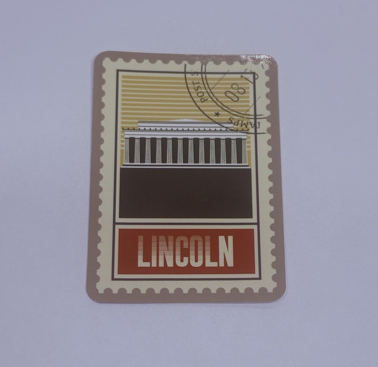 Lincoln Memorial Postage Stamp Novelty Sticker Vinyl Decal Travel Cool Art Tc9