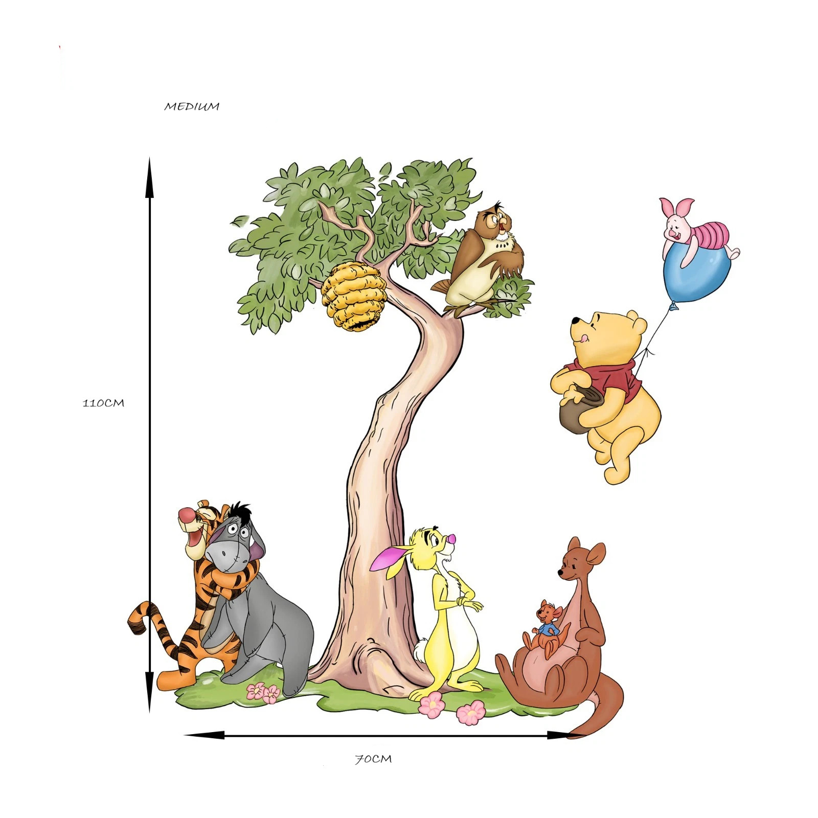 Winnie the Pooh With Friends Wall Decal Wall Sticker Kids Room Piglet Tiger Tree