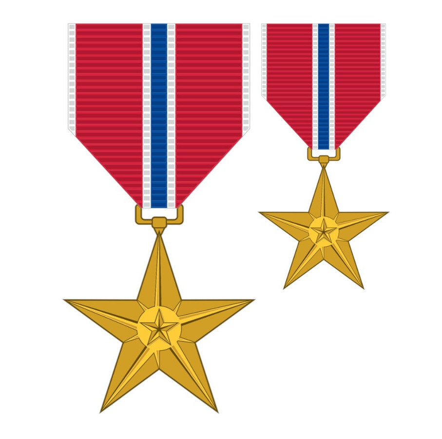 Bronze Star Decal, Perma-Sticker, No Background, $1 Shipping, set of 2