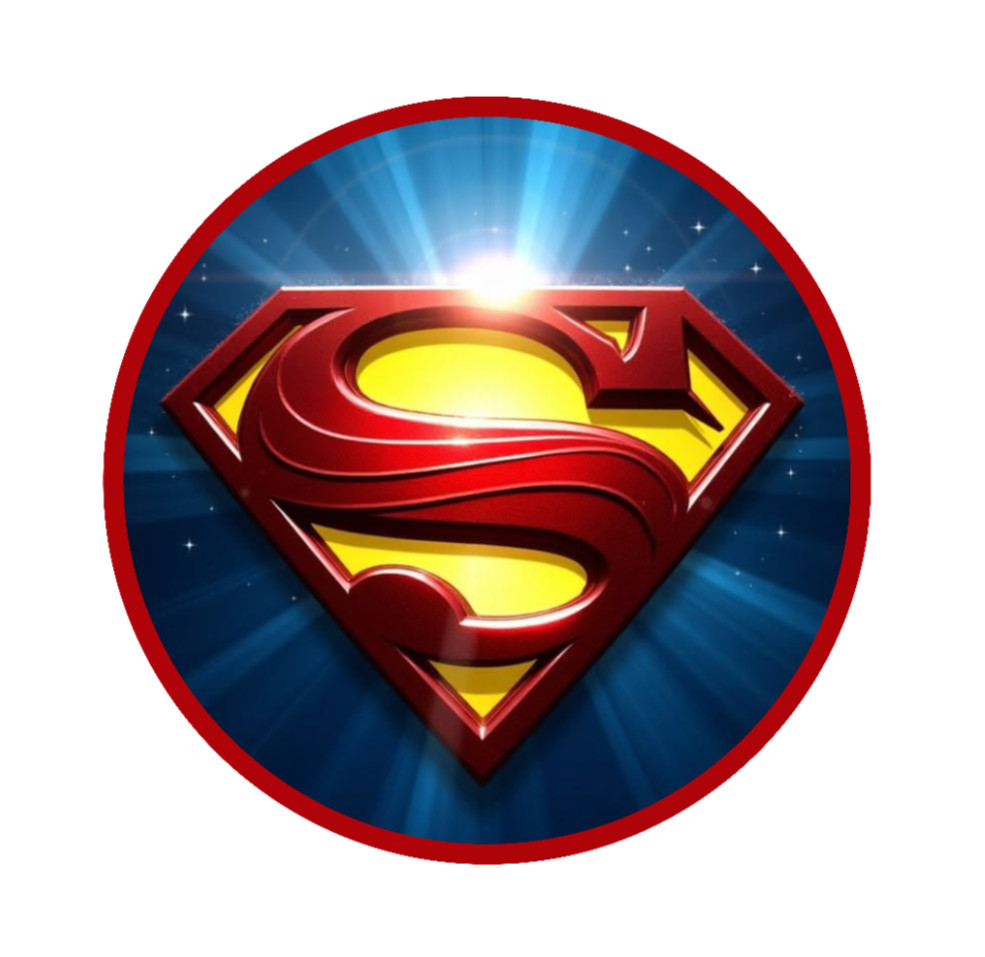 Superman (Sun Logo) 4" Vinyl Decal Handmade Vehicle Cooler Laptop Decor Grill 26