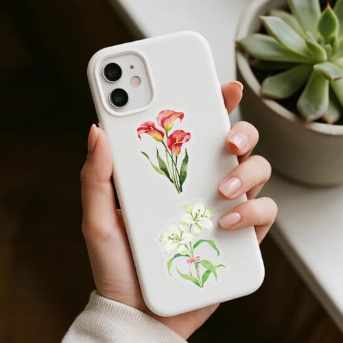 200pcs PET Flower Stickers for Water Bottles, Waterproof Transparent #2