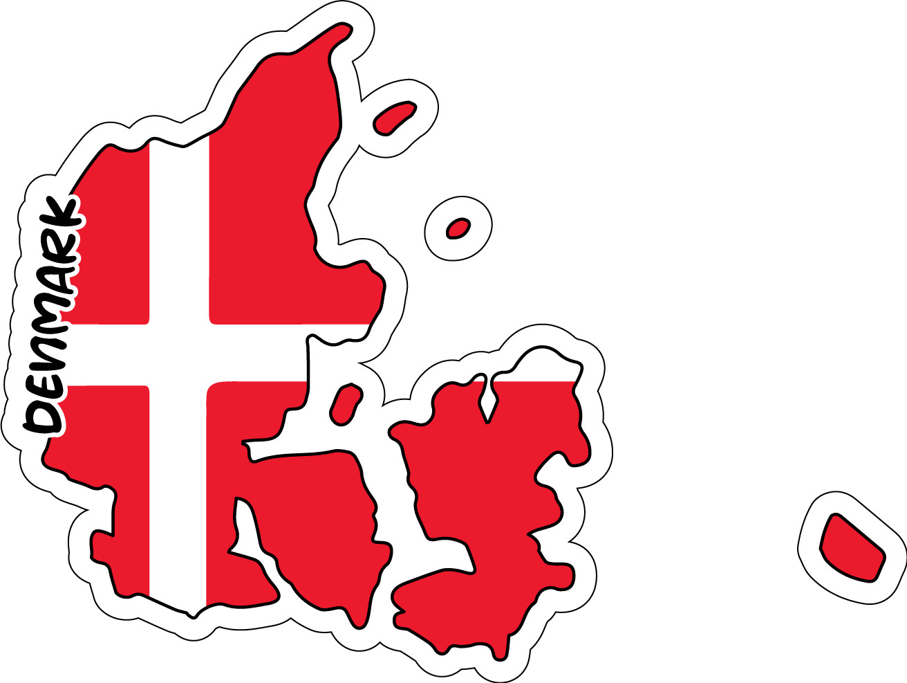 Denmark Map Flag Sticker Decal