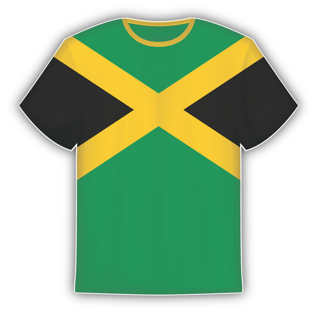 Jamaica Flag Sticker In The Form Of T Shirt Vinyl Sticker Decal